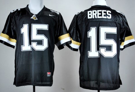 Men's Purdue Boilermakers 15 Drew Brees Black Jersey