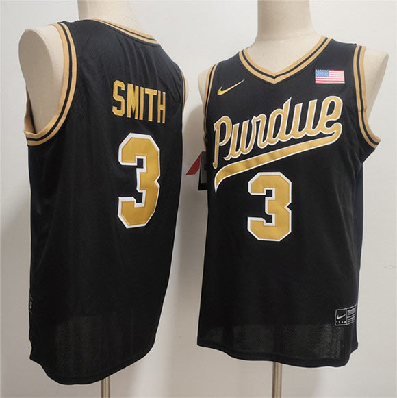Men's Purdue Boilermakers 3 Braden Smith Black 2026 Vapor Limited Stitched Football Jersey