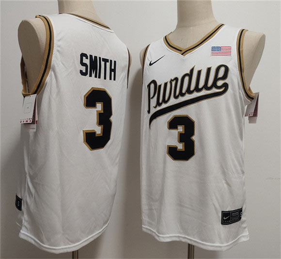 Men's Purdue Boilermakers 3 Braden Smith White 2026 Vapor Limited Stitched Football Jersey