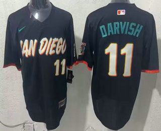 Men's San Diego Padres 11 Yu Darvish Black 2026 City Connect Stadium Jersey