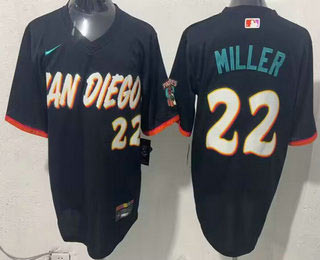 Men's San Diego Padres 22 Mason Miller Black 2026 City Connect Stadium Jersey