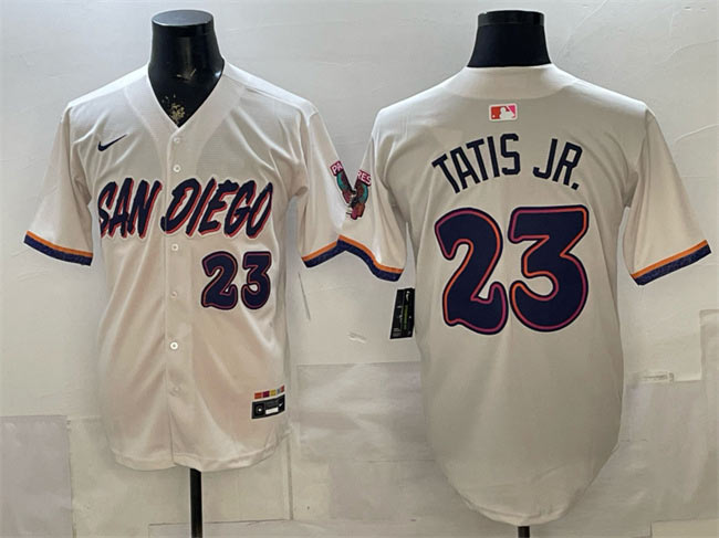 Men's San Diego Padres 23 Fernando Tatis Jr. Cream 2026 City Connect Stadium Stitched Baseball Jersey