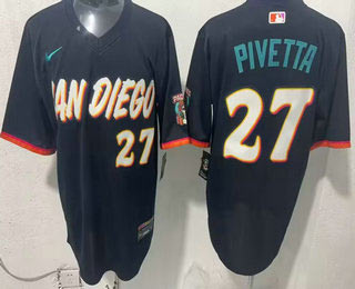 Men's San Diego Padres 27 Nick Pivetta Black 2026 City Connect Stadium Jersey