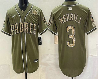 Men's San Diego Padres 3 Jackson Merrill Olive 2026 Armed Forces DayJersey Men's San Diego Padres 3 Jackson Merrill Olive 2026 Armed Forces DayJersey