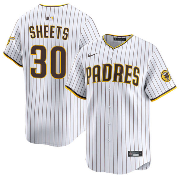 Men's San Diego Padres 30 Gavin Sheets White 2026 Home Limited Stitched Baseball Jersey