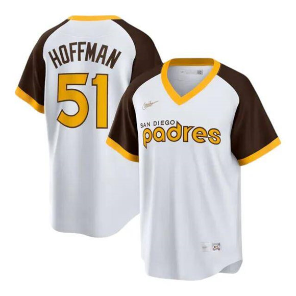 Men's San Diego Padres 51 Trevor Hoffman White Cooperstown Stitched Jersey Men's San Diego Padres 51 Trevor Hoffman White Cooperstown Stitched Jersey