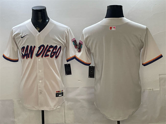 Men's San Diego Padres Blank Cream 2026 City Connect Stadium Stitched Baseball Jersey