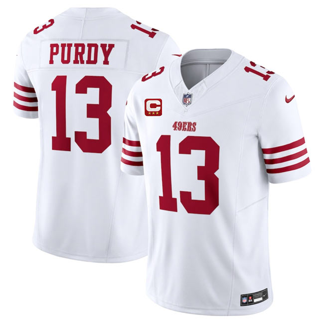 Men's San Francisco 49ers 13 Brock Purdy White 2025 F.U.S.E. With 3 Star C Patch Vapor Untouchable Limited Stitched Football Jersey