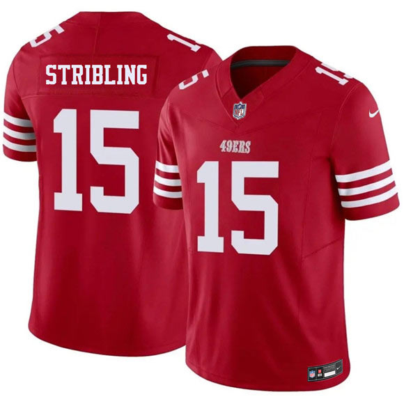 Men's San Francisco 49ers 15 De'Zhaun Stribling Red 2026 F.U.S.E. Vapor Untouchable Limited Football Stitched Jersey