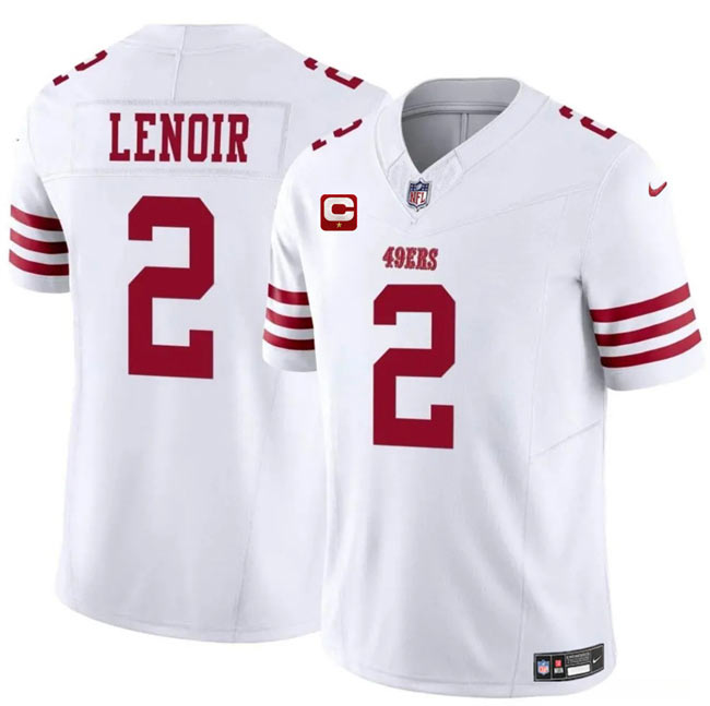 Men's San Francisco 49ers 2 Deommodore Lenoir White 2025 F.U.S.E. With 1 Star C Patch Vapor Untouchable Limited Stitched Football Jersey