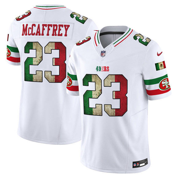 Men's San Francisco 49ers 23 Christian McCaffrey White 2025 F.U.S.E. Mexico Vapor Limited Football Stitched Jersey