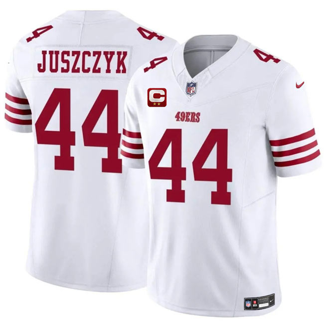 Men's San Francisco 49ers 44 Kyle Juszczyk White 2025 F.U.S.E. With 2 Star C Patch Vapor Untouchable Limited Stitched Football Jersey