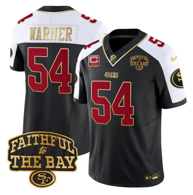 Men's San Francisco 49ers 54 Fred warner Black Alternate 2025 F.U.S.E. 3 Star C With Faithful To The Bay Patch Limited V8 Football Stitched Jersey