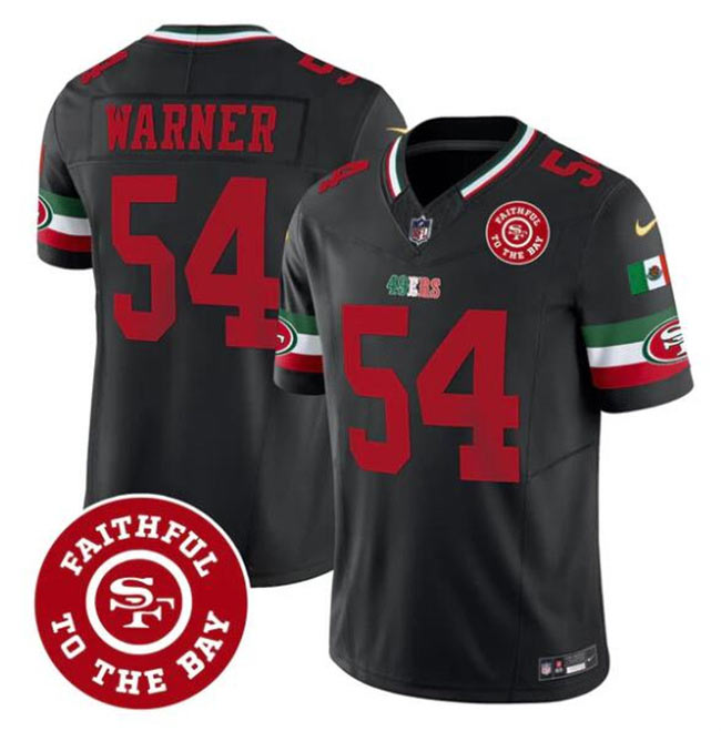 Men's San Francisco 49ers 54 Fred warner Black F.U.S.E. Mexico Faithful To The Bay Patch Vapor Limited Football Stitched Jersey