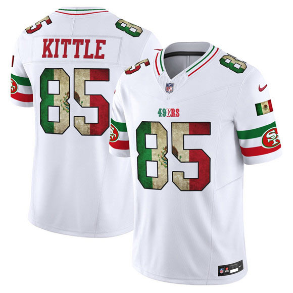 Men's San Francisco 49ers 85 George kittle White 2025 F.U.S.E. Mexico Vapor Limited Football Stitched Jersey