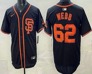 Men's San Francisco Giants 62 Logan Webb Black Limited Jersey