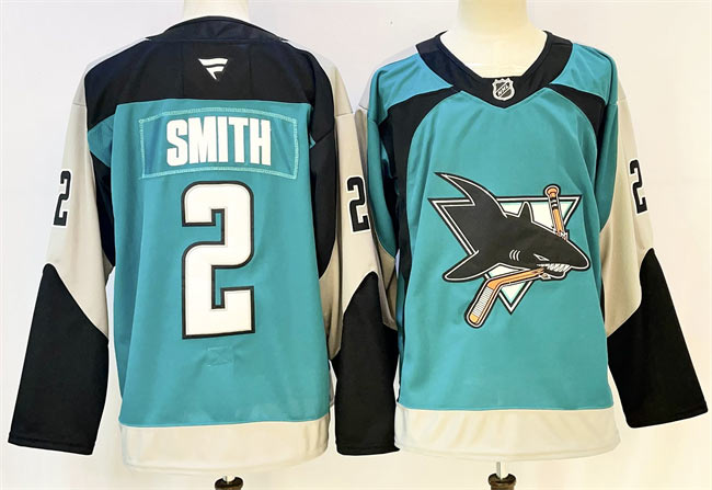 Men's San Jose Sharks 2 Will Smith Teal 2025 Alternate Stitched Hockey Jersey