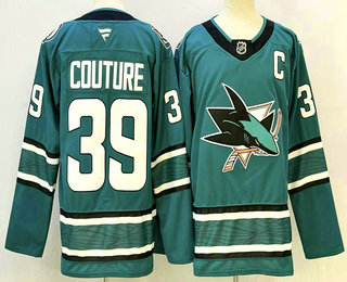 Men's San Jose Sharks 39 Logan Couture Teal Authentic Jersey