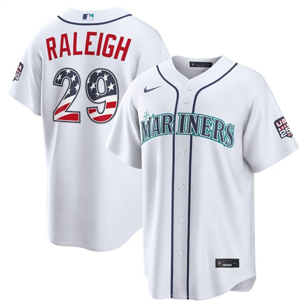 Men's Seattle Mariners 29 Big Dumper White USA 250 Fourth of July Home Stitched Baseball Jersey Men's Seattle Mariners 29 Big Dumper White USA 250 Fourth of July Home Stitched Baseball Jersey