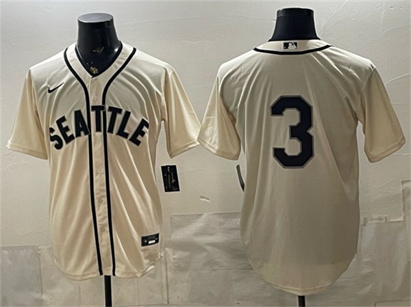 Men's Seattle Mariners 3 J P Crawford Cream Alternate Stitched Baseball Jersey Men's Seattle Mariners 3 J P Crawford Cream Alternate Stitched Baseball Jersey