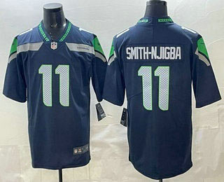 Men's Seattle Seahawks 11 Jaxon Smith Njigba Limited Navy Vapor Jersey
