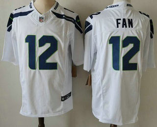Men's Seattle Seahawks 12 Fan Limited FUSE White Vapor Jersey