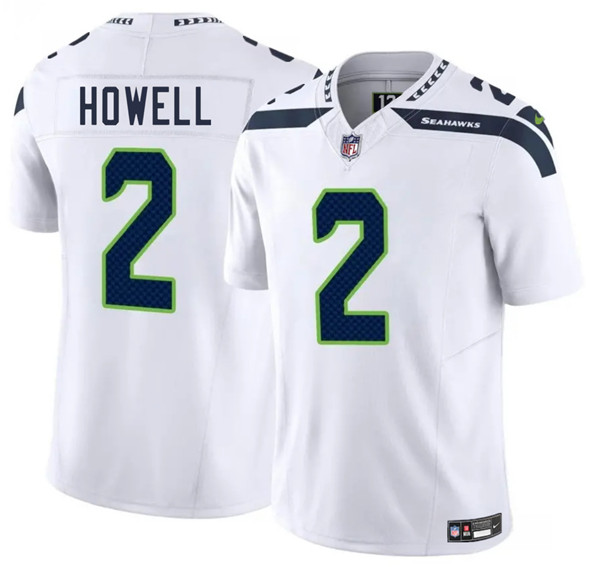 Men's Seattle Seahawks 2 Sam Howell White 2025 F.U.S.E. Vapor Limited Football Stitched Jersey