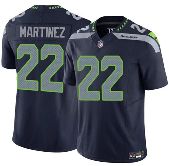 Men's Seattle Seahawks 22 Damien Martinez Navy 2025 F.U.S.E. Vapor Untouchable Limited Football Stitched Jersey
