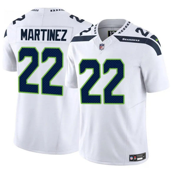 Men's Seattle Seahawks 22 Damien Martinez White 2025 F.U.S.E. Vapor Untouchable Limited Football Stitched Jersey