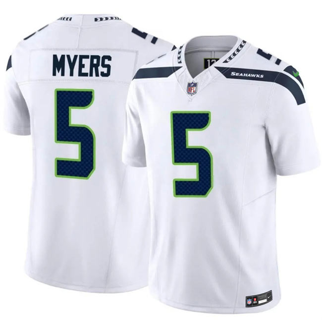 Men's Seattle Seahawks 5 Jason Myers White 2025 F.U.S.E. Vapor Untouchable Limited Stitched Football Jersey