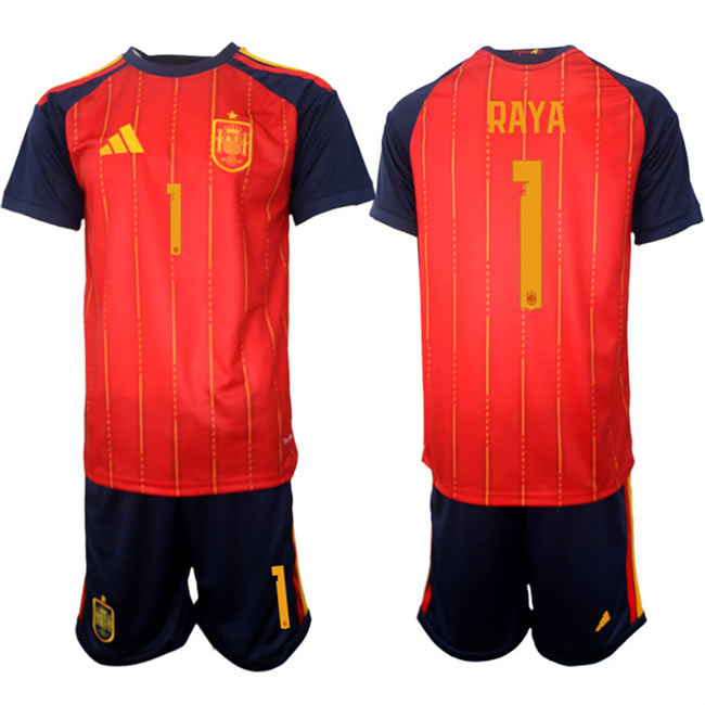 Men's Spain Team 1 David Raya 2025 26 Red Home Soccer Jersey Suit