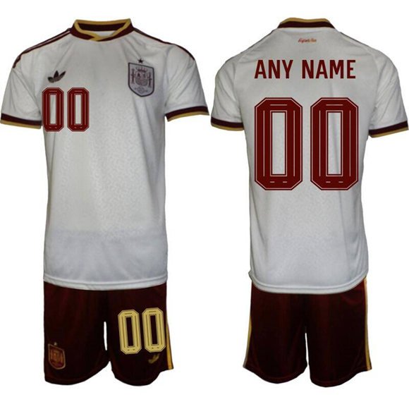 Men's Spain Team Custom White Soccer Jersey Suit Men's Spain Team Custom White Soccer Jersey Suit