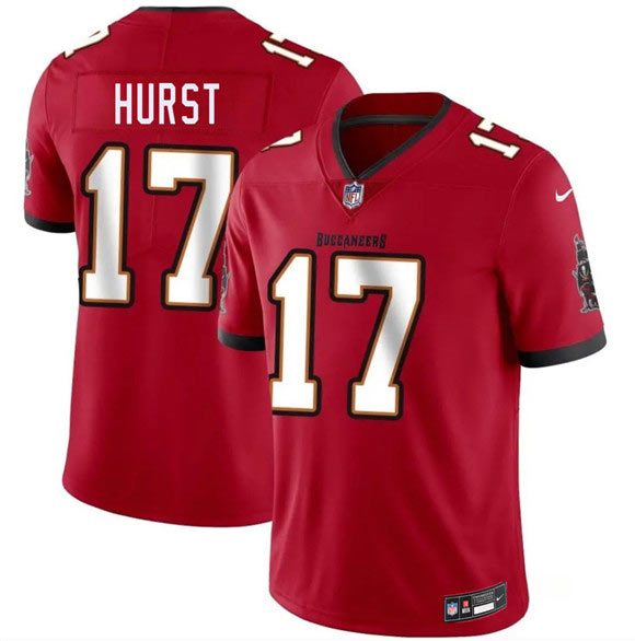 Men's Tampa Bay Buccaneers 17 Ted Hurst Red 2026 Draft Vapor Limited Football Stitched Jersey