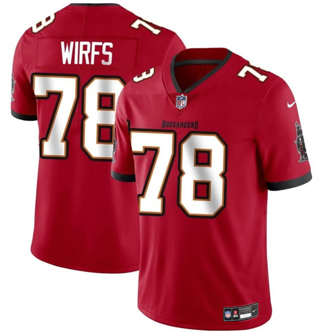 Men's Tampa Bay Buccaneers 78 Tristan Wirfs Red 2025 Vapor Limited Football Stitched Jersey