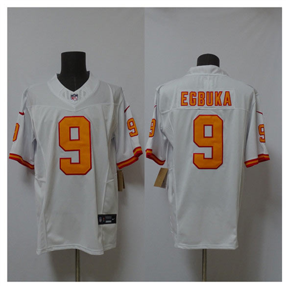Men's Tampa Bay Buccaneers 9 Emeka Egbuka White 2025 F.U.S.E. Vapor Limited Football Stitched Jersey