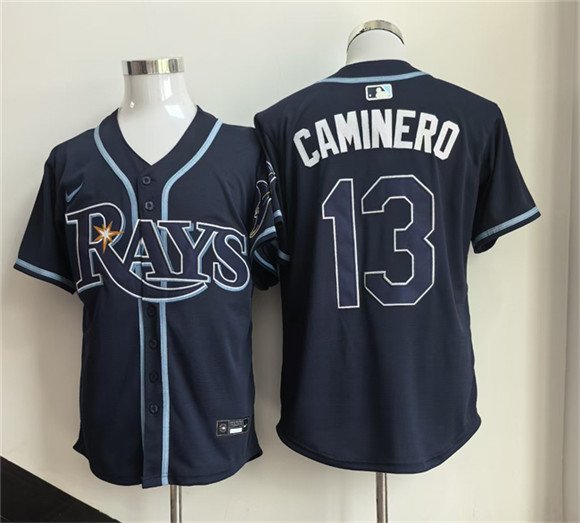 Men's Tampa Bay Rays 13 Junior Caminero Navy 2026 Limited Stitched Baseball Jersey