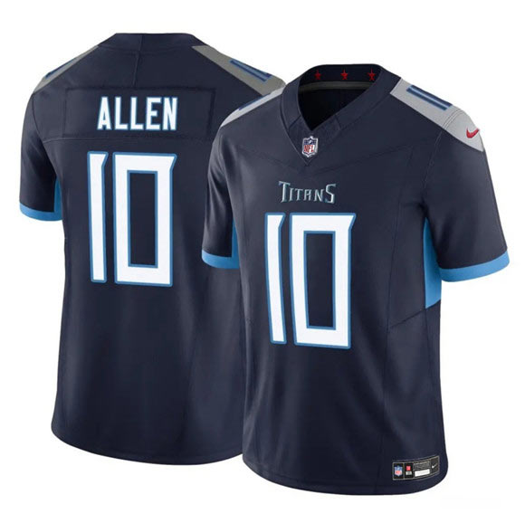 Men's Tennessee Titans 10 Brandon Allen Navy 2025 F.U.S.E. Vapor Limited Football Stitched Jersey