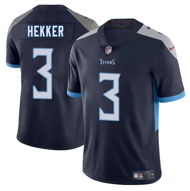 Men's Tennessee Titans 3 Johnny Hekker Navy 2025 Vapor Untouchable Football Stitched Jersey
