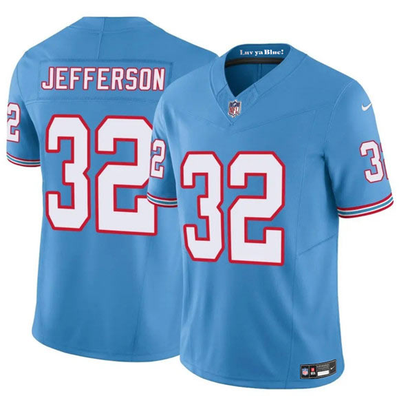 Men's Tennessee Titans 32 Jermar Jefferson Blue 2025 F.U.S.E. Throwback Vapor Limited Football Stitched Jersey