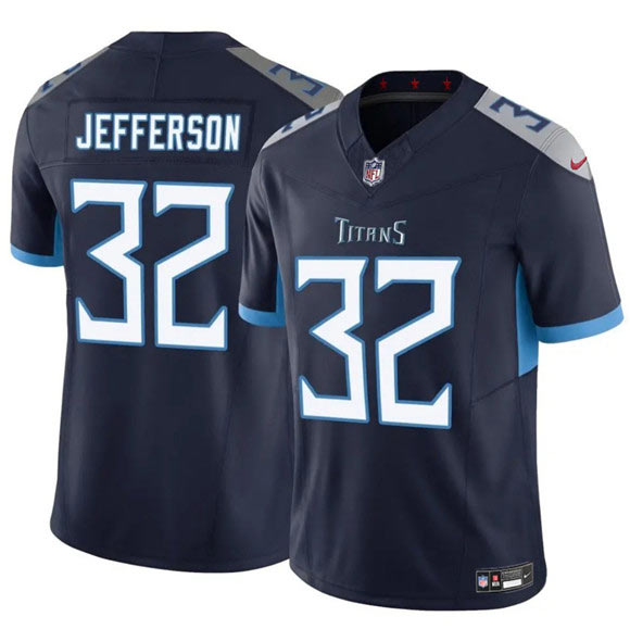 Men's Tennessee Titans 32 Jermar Jefferson Navy 2025 F.U.S.E. Vapor Limited Football Stitched Jersey