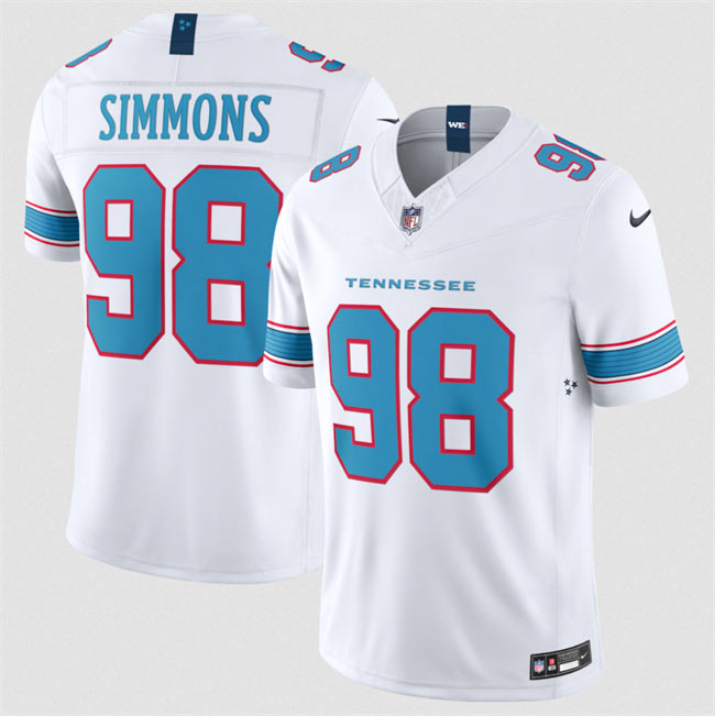 Men's Tennessee Titans 98 Cameron Ward White 2026 F.U.S.E. Vapor Limited Stitched Football Jersey