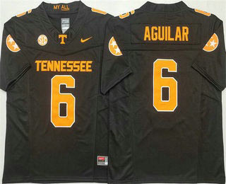 Men's Tennessee Volunteers 6 Joey Aguilar Black FUSE College Football Jersey