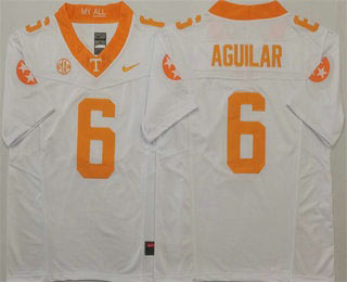 Men's Tennessee Volunteers 6 Joey Aguilar White 2024 FUSE College Football Jersey