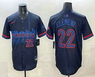 Men's Toronto Blue Jays 22 Ernie Clement Black City Limited Jersey