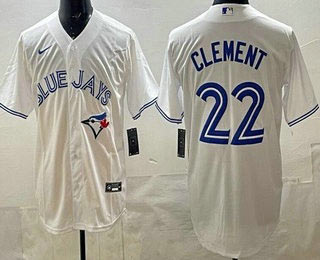Men's Toronto Blue Jays 22 Ernie Clement White Cool Base Jersey