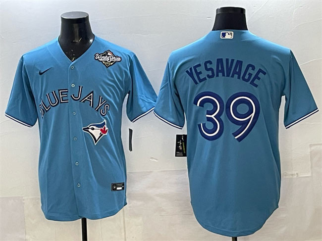 Men's Toronto Blue Jays 39 Trey Yesavage Blue 2025 World Series Home Cool Base Stitched Baseball Jersey