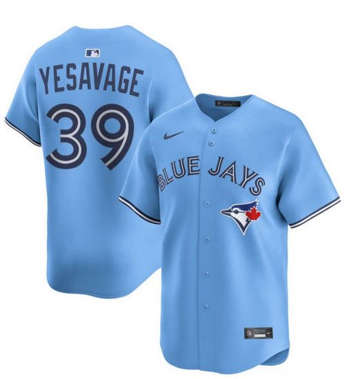 Men's Toronto Blue Jays 39 Trey Yesavage Powder Blue MLB Baseball Player Jersey