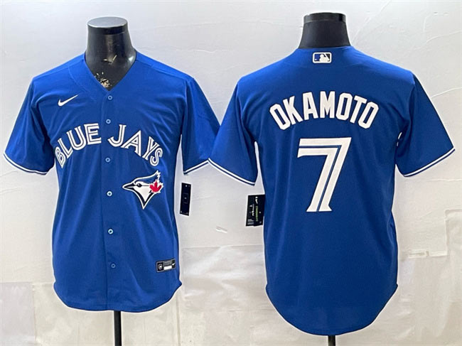 Men's Toronto Blue Jays 7 Kazuma Okamoto Royal 2026 Cool Base Stitched Baseball Jersey