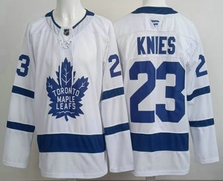 Men's Toronto Maple Leafs 23 Matthew Knies White Authentitc Jersey