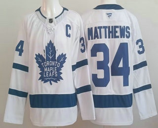 Men's Toronto Maple Leafs 34 Auston Matthews White Authentitc Jersey
